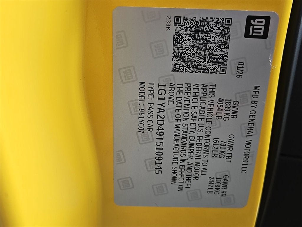 2026 Chevrolet Corvette Stingray 1LT