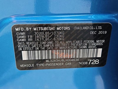 2020 Mitsubishi Mirage ES